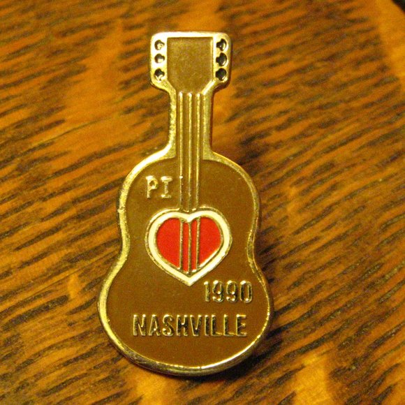 Nashville Tennessee 1990 Music Guitar Lapel Pin - Picture 1 of 4